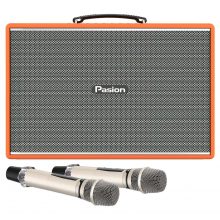 LOA KARAOKE PARAMAX PASION MOZO ORANGE LEATHER (Bass đôi 20cm, 275W, Kèm 2 Micro)
