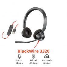 Tai Nghe Có Dây Poly BlackWire 3320 USB