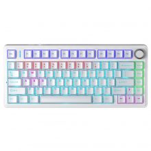 Bàn Phím Cơ Có Dây AULA F75 White - Red Switch (80 phím, PBT Keycap, Multi LED)