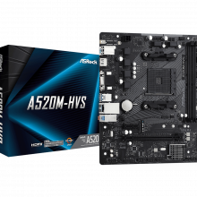 Mainboard ASRock A520M-HVS (AM4, 2x DDR4, HDMI/VGA, M.2 Gen 3, m-ATX)