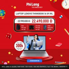 Laptop Lenovo Thinkbook 16 G9 IRL 21US008FVN (Core i5-13420H, RAM 16GB, SSD 512GB, VGA Intel UHD Graphics, Màn Hình 16 inch WUXGA, Windows 11, Màu Xám)