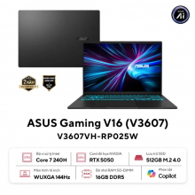 Laptop ASUS Gaming V16 V3607VH-RP084W (Core 5 210H, RAM  16GB. SSD 512GB, VGA RTX 5050, Màn Hình 16inch WUXGA 144Hz, Windows 11, Màu Đen)