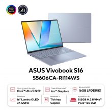 Laptop ASUS Vivobook S 16 S5606CA-RI114WS (Intel Core Ultra 5 225H, RAM 16GB, SSD 512GB, VGA Intel Arc, Màn Hình 16 inch 3K OLED, Windows 11, Office, Màu Xanh)