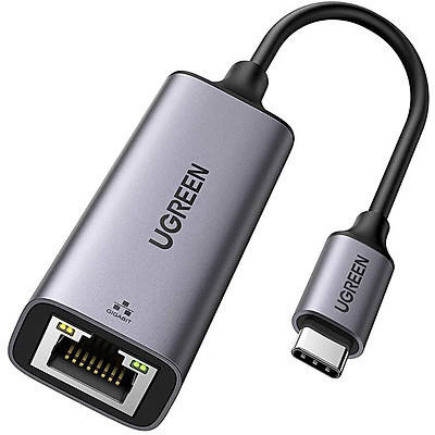 27538-50737-2-1 Cáp chuyển đổi USB-C to Lan 10/100/1000Mbps Ugreen 50737, vỏ nhôm màu xám, Hàng Chính Hãng