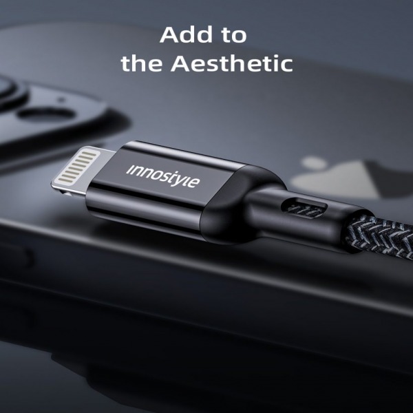 27635-220518115111-ial150alblk-1 Cáp USB-C to LIGHTNING INNOSTYLE POWERFLEX MFI ICL150AL MÀU ĐEN (PD60W)