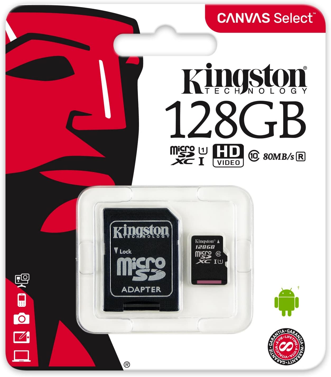 27976-sdcs2-128gb-3-1 Thẻ nhớ MicroSD 128GB KINGSTON (SDCS2/128GB) Canvas Select Plus Class 10 U1 100MB/s, kèm Adapter SD