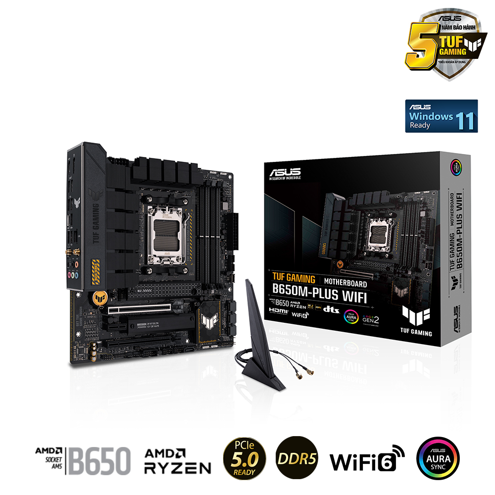 30023-philong-tuf-gaming-b650m-plus-wifi-01-1 Mainboard ASUS TUF GAMING B650M-PLUS WIFI DDR5 (Socket AM5, 4x DDR5, HDMI, Displayport, M.2 PCIe 5.0, WiFi 6E)