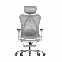 Ghế công thái học SIHOO M57B-N102 (Khung trắng lưới xám, Có kê chân)