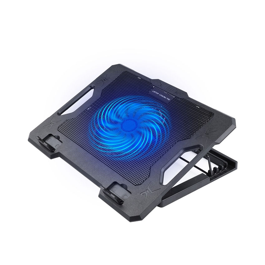 ĐẾ TẢN NHIỆT LAPTOP COOLER S100 BLACK (1 Fan, LED xanh, nâng hạ, max 16inchs))