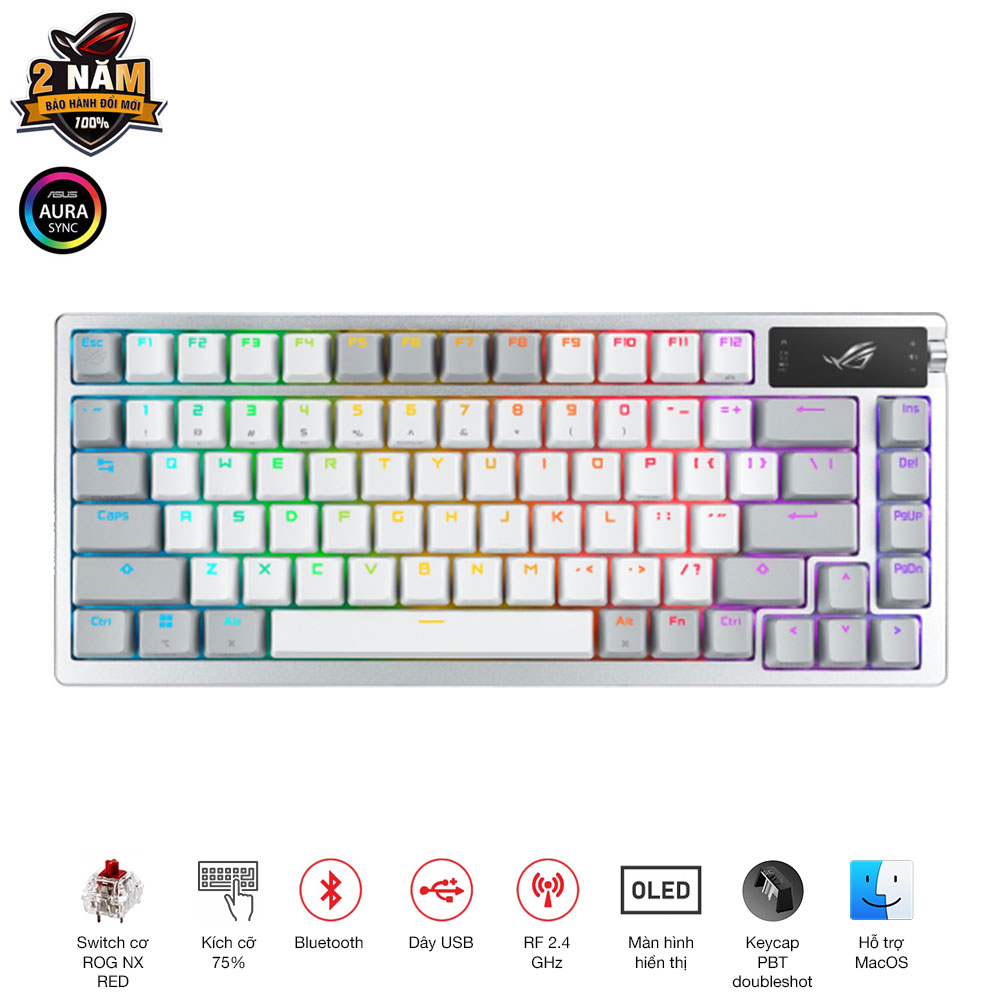 32361-ban-phim-co-khong-day-asus-rog-azoth-white-nx-red-switch-philong-1-1 Bàn phím cơ không dây Asus ROG Azoth White NX Red Switch (75 phím, USB-C, Bluetooth, RF 2.4GHz, Hotswap, Màn OLED)