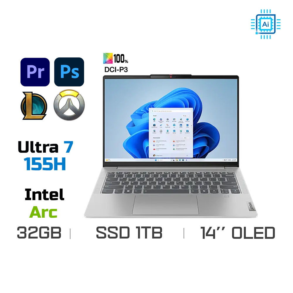 32552-lenovo_ip_slim5_14imh9-1 Laptop Lenovo IdeaPad Slim 5 14IMH9 83DA0020VN (Ultra 7 155H, Ram 32GB LPDDR5X, SSD 1TB, Màn Hình 14 inch OLED WUXGA, VGA Arc Graphics, Windows 11)
