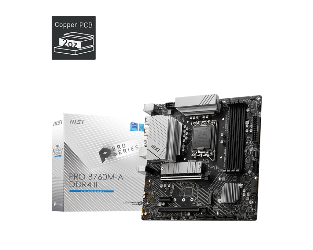 32888-mainboard-msi-pro-b760m-a-ddr4-ii-philong-1-1 Mainboard MSI PRO B760M-A DDR4 II (LGA 1700, 4x DDR4, HDMI, Displayport, M.2 PCIe 4.0, m-ATX)