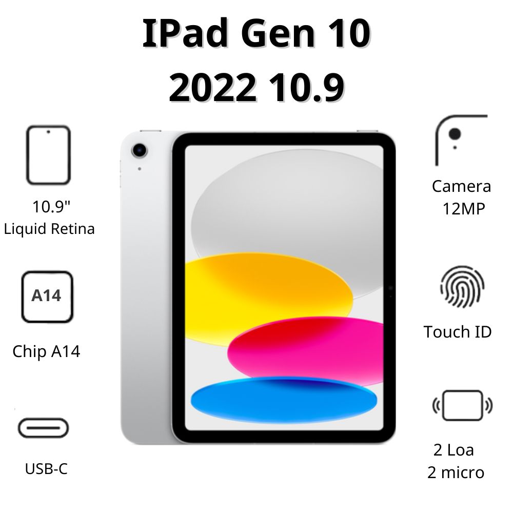 33396-49266_silver-1 Ipad Gen 10 2022 10.9inch 64GB WIFI SILVER (MPQ03ZA/A) hàng chính hãng