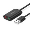 Đầu Chuyển USB 2.0 Sang Sound Ugreen 30724 (Dài 20cm, Đầu Ra Audio 3.5mm + Micro)