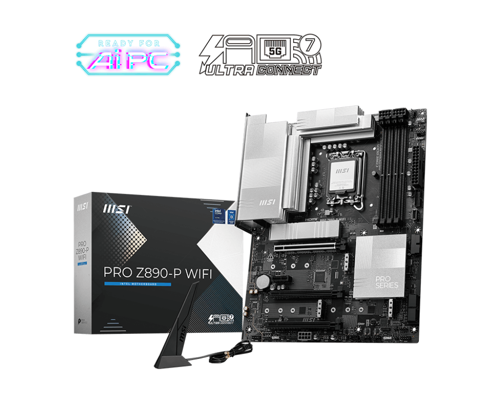 34174-mainboard-msi-pro-z890-p-wifi-philong-1-1 Mainboard MSI PRO Z890-P WIFI (LGA 1851, 4x DDR5, HDMI, Displayport, Thunderbolt 4, M.2 PCIe 5.0, WiFi 7, ATX)