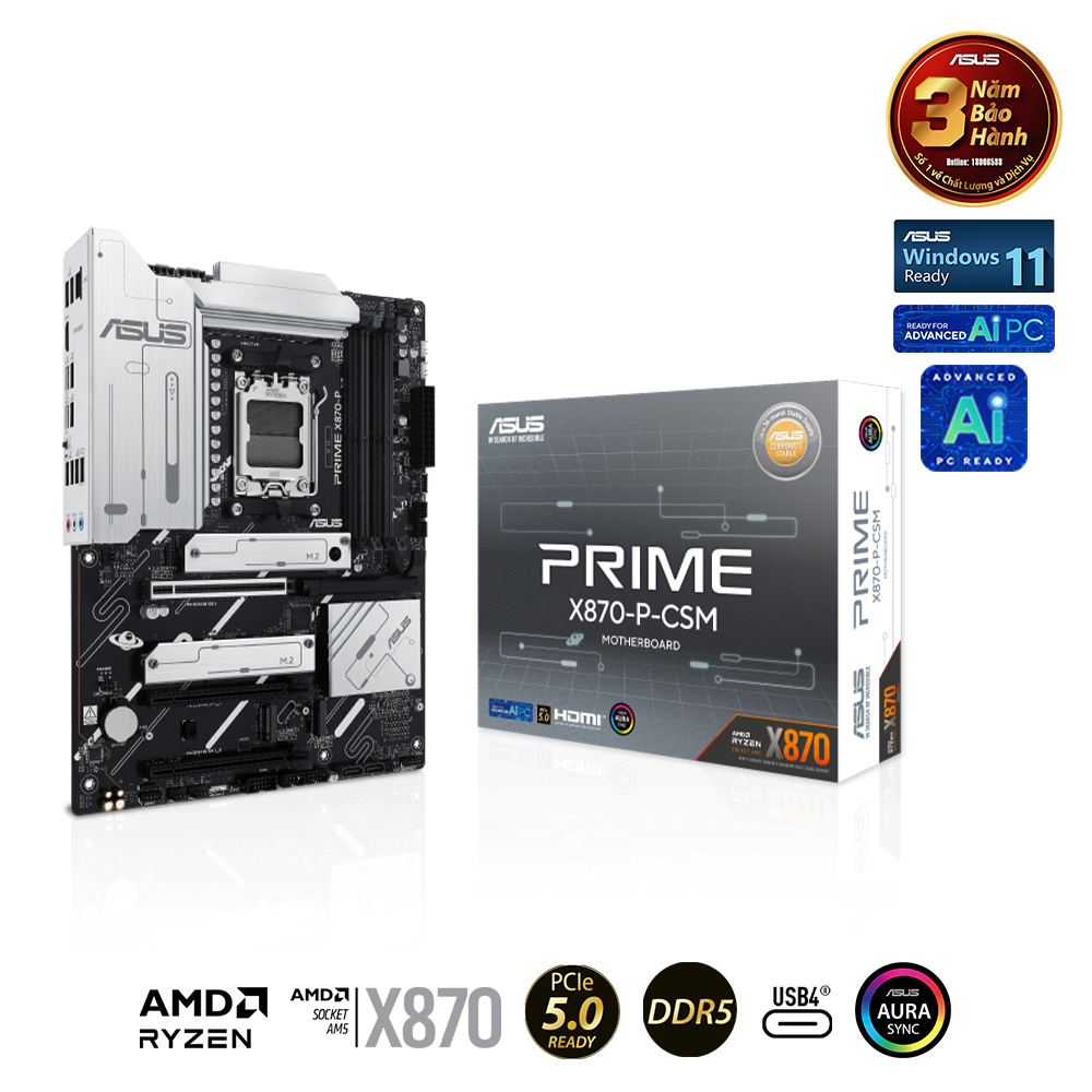 34338-mainboard-asus-prime-x870-p-csm-philong-1 Mainboard Asus PRIME X870-P-CSM (AM5, 4x DDR5, HDMI, USB4, M.2 PCIe 5.0, ATX)