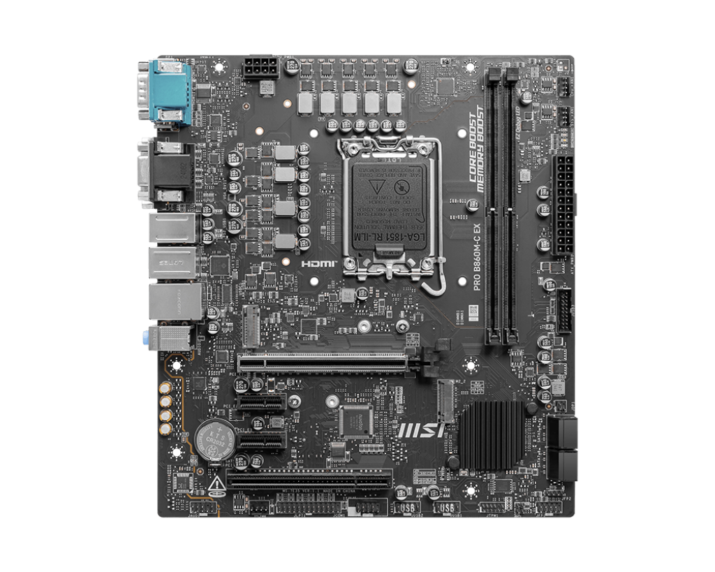 34881-mainboard-msi-pro-b860m-c-ex-philong-1-1 Mainboard MSI PRO B860M-C EX (LGA 1851, 2x DDR5, HDMI, Displayport, Type-C DP, VGA, DVI, M.2 PCIE 5.0, m-ATX)