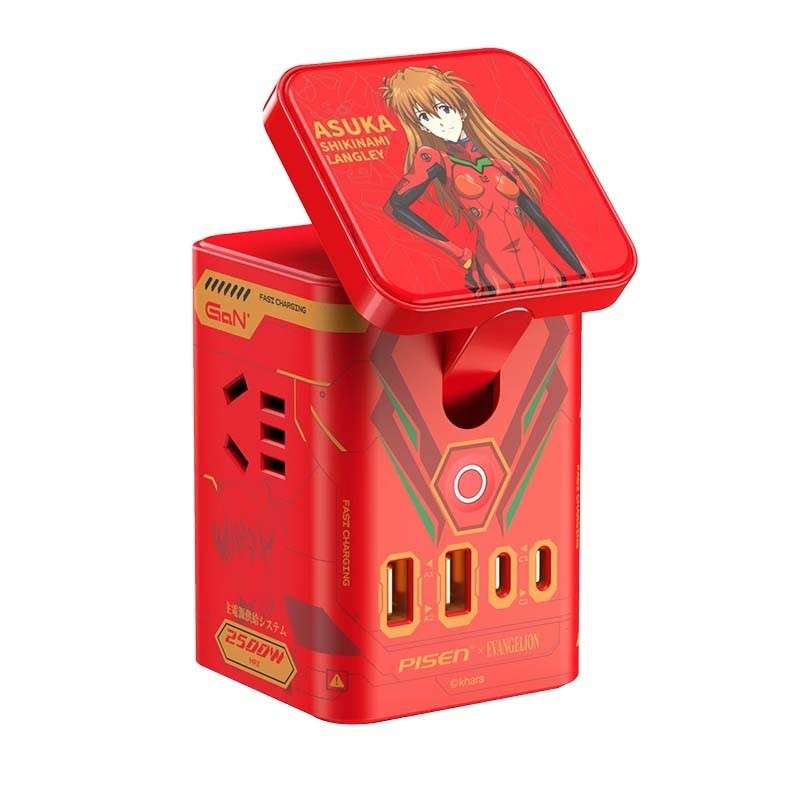 34884-pisen-pro-eva-desktop-magstation-kf25-eva-red-asuka-philong-1 Trạm Sạc Để Bàn Đa Năng 7 trong 1 Pisen Pro EVA Desktop MagStation KF25 EVA-2 Red Asuka