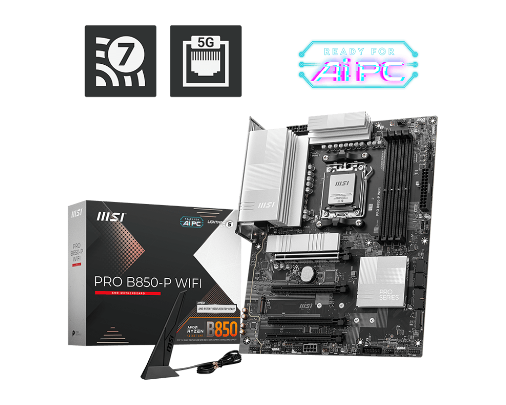 34923-mainboard-msi-pro-b850-p-wifi-philong-1-1 Mainboard MSI PRO B850-P WIFI (AM5, 4x DDR5, HDMI, M.2 PCIe 5.0, WiFi 7, ATX)