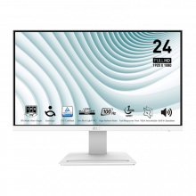Màn Hình 23.8inch MSI Pro MP243XW (FullHD, IPS, 100Hz, 1ms, HDMI, DisplayPort, Tích Hợp Loa, Màu Trắng)