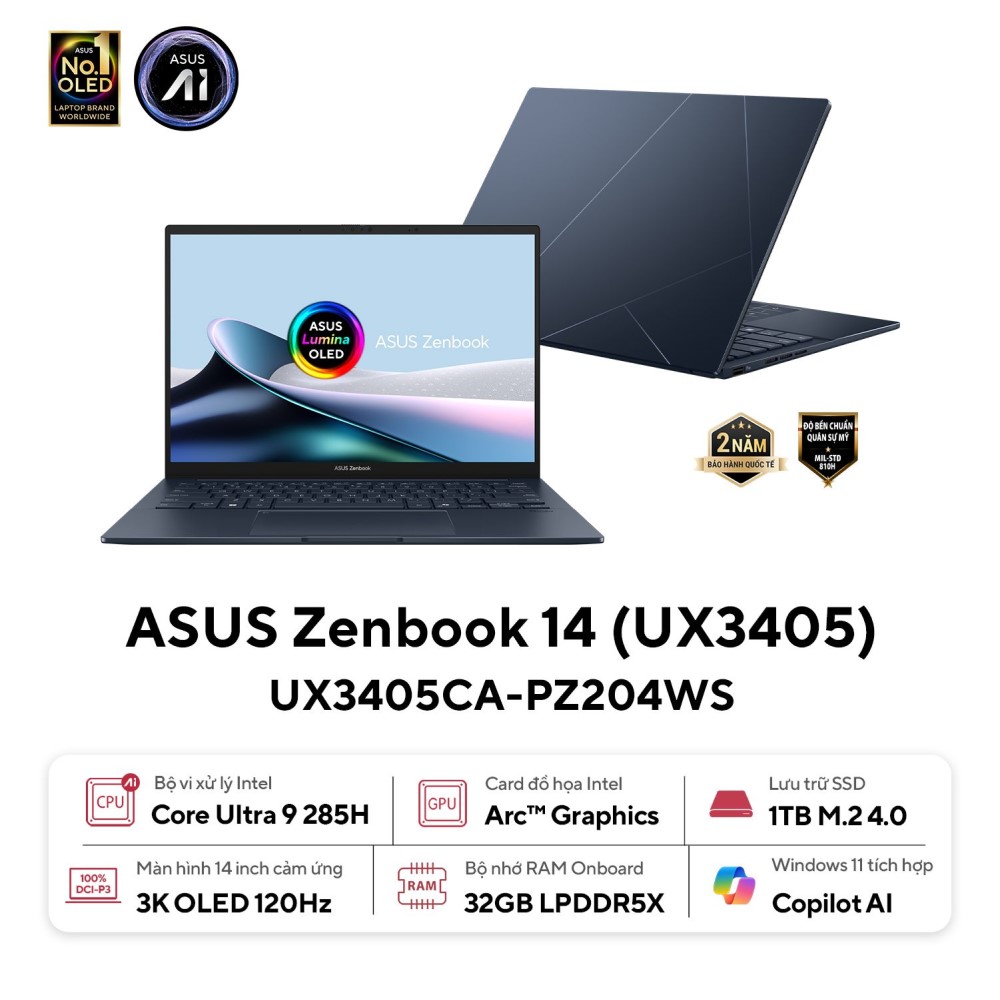 35354-laptop-asus-zenbook-14-ux3405ca-pz204ws-philong1 Laptop Asus Zenbook 14 UX3405CA-PZ204WS (Intel Core Ultra 9 285H, Ram 32GB, SSD 1TB, Intel Arc Graphics, Màn Hình 14" 3K OLED Touch, Windows 11 Office, Màu Xanh)