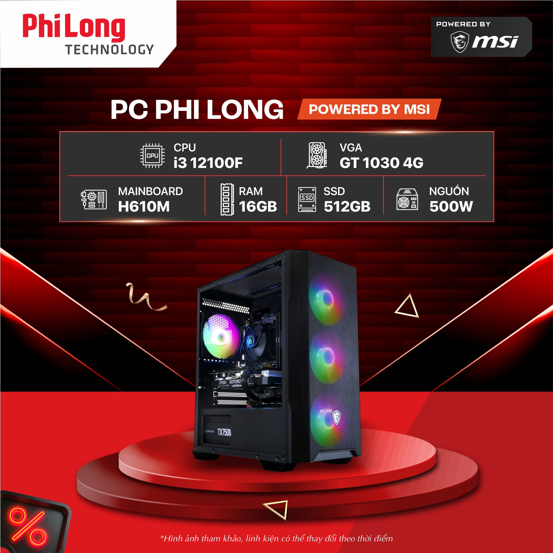 35496-pc-phi-long-esport-gaming-i3-12100f-gt1030-4g-powered-by-msi-1 PC Phi Long Esport Gaming - i3 12100F / GT 1030 4G / RAM 16GB / SSD 512GB - Powered By MSI