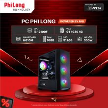 PC Phi Long Esport Gaming - i3 12100F / GT 1030 4G / RAM 16GB / SSD 512GB - Powered By MSI