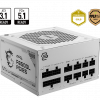Bộ nguồn máy tính MSI MAG A850GL PCIE5 WHITE 850W 80 Plus Gold, ATX 3.1 (PCIe 5.1), Full Modular