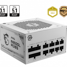 Bộ nguồn máy tính MSI MAG A850GL PCIE5 WHITE 850W 80 Plus Gold, ATX 3.1 (PCIe 5.1), Full Modular