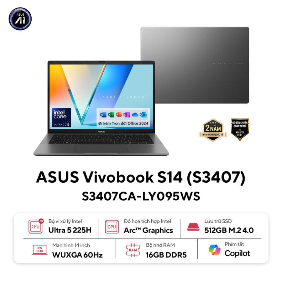 35852-laptop-asus-vivobook-s14-s3407ca-ly095ws-philong-1 Laptop ASUS Vivobook S14 S3407CA-LY095WS (Intel Core Ultra 5 225H, RAM 16GB, SSD 512GB, Intel Arc Graphics, Màn Hình 14inch WUXGA, Windows 11 + Office, Màu Xám)