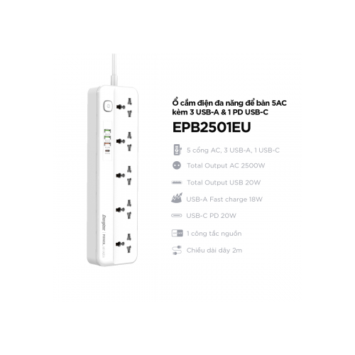 35958-o-cam-dien-energizer-epb2501euwe-philong4 Ổ Cắm Điện Energizer EPB2501EUWE (5 x Cổng AC, 3 x Cổng USB-A, 1 x Cổng USB-C, 2 Mét)