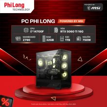 PC Phi Long Creator - i7 14700F / RTX 5060 Ti 16G / RAM 32GB / SSD 1TB - Powered By MSI