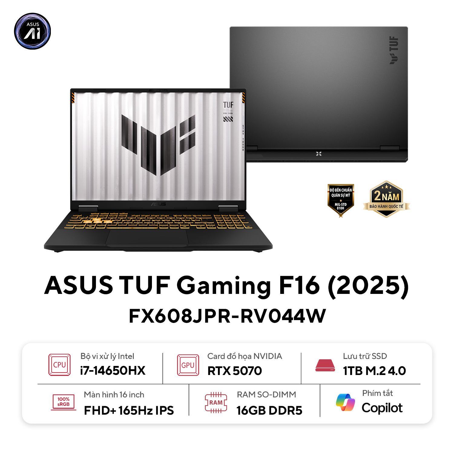 36366-asus-tuf-gaming-fx608jpr-rv044w-1-1 Laptop ASUS TUF Gaming F16 FX608JPR-RV044W (Intel Core i7 14650HX, RTX 5070, Màn Hình 16inch FHD+ 165Hz, RAM 16GB, SSD 1TB, Windows 11, Màu Xám)