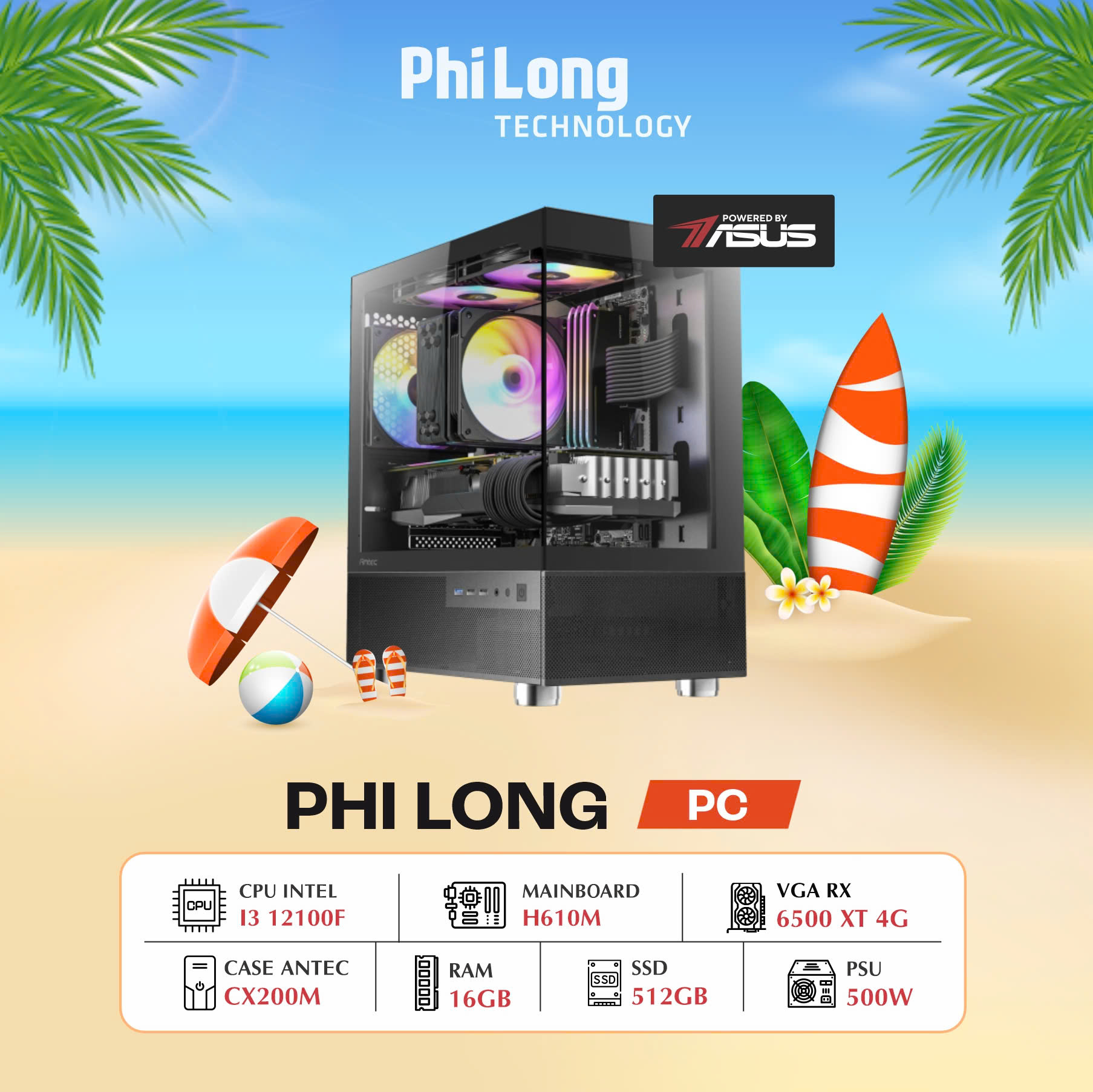 36459-pc-phi-long-esport-gaming-i3-12100f-rx6500-xt-1 PC Phi Long Esport Gaming - i3 12100F / RX 6500 XT / RAM 16GB / SSD 512GB / PSU 500W - Powered By ASUS