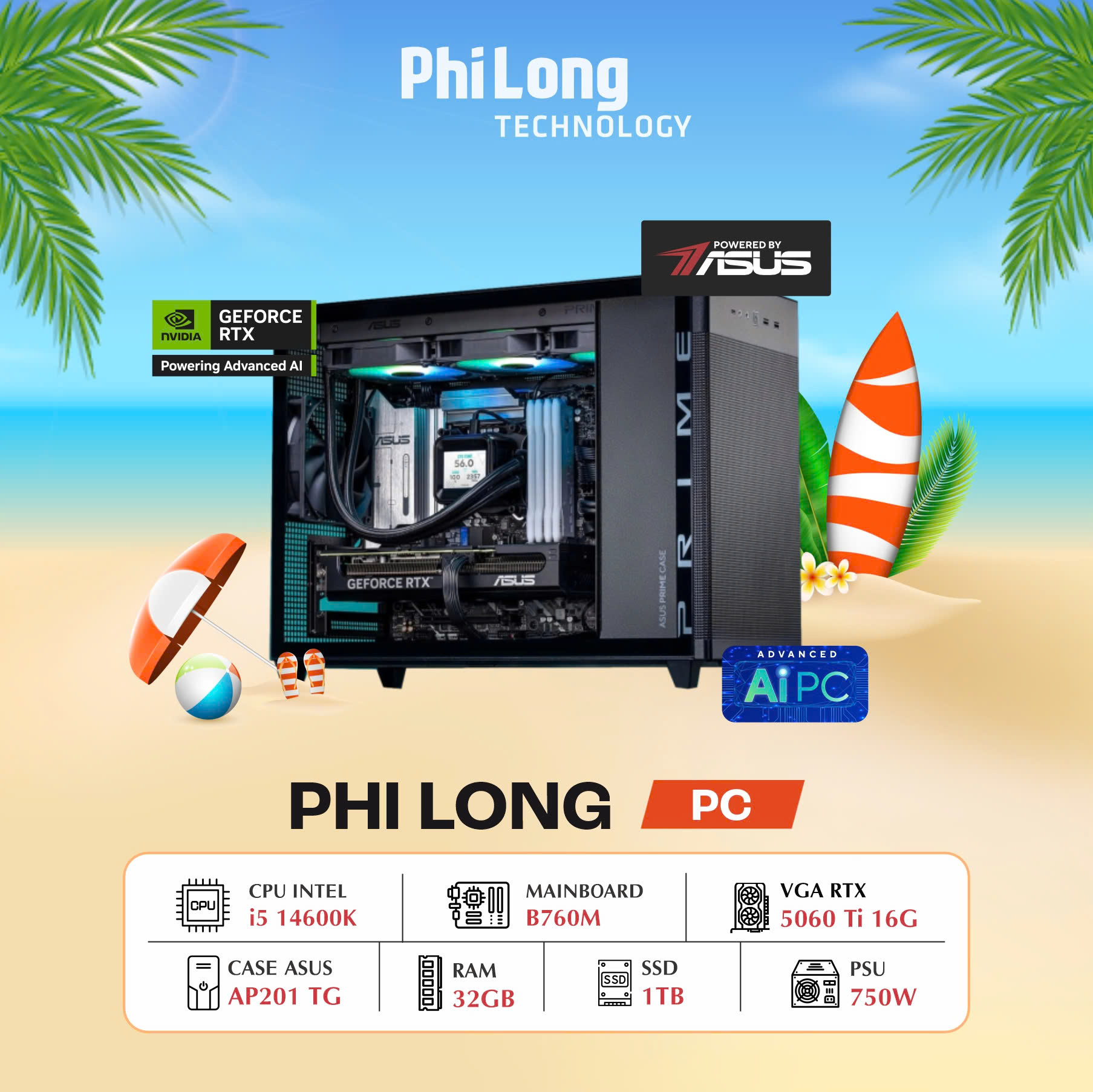 36461-pc-phi-long-creator-i5-14600k-rtx5060-ti-16gb-powered-by-asus-1 PC Phi Long Creator - i5 14600K / RTX 5060 Ti 16GB / RAM 32GB / SSD 1TB / PSU 750W / Tản AIO 360 - Powered By ASUS
