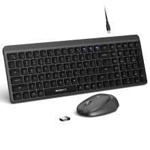 Combo Bàn Phím Và Chuột Không Dây MicroPack Lifestyle KM-268W Black (KM-268W-EN-BK)