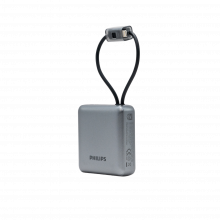 Pin Sạc Dự Phòng Nhỏ Gọn 10.000mAh Philips DLP2713NW Black Grey (Kèm cáp Type-C và Lightning)