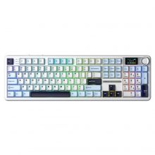 Bàn Phím Cơ Không Dây AULA F108 PRO Xanh Dương + Trắng + Tím Đậm - Reaper Switch (3 mode, Gasket mount, Hotswap, Plate FR4)