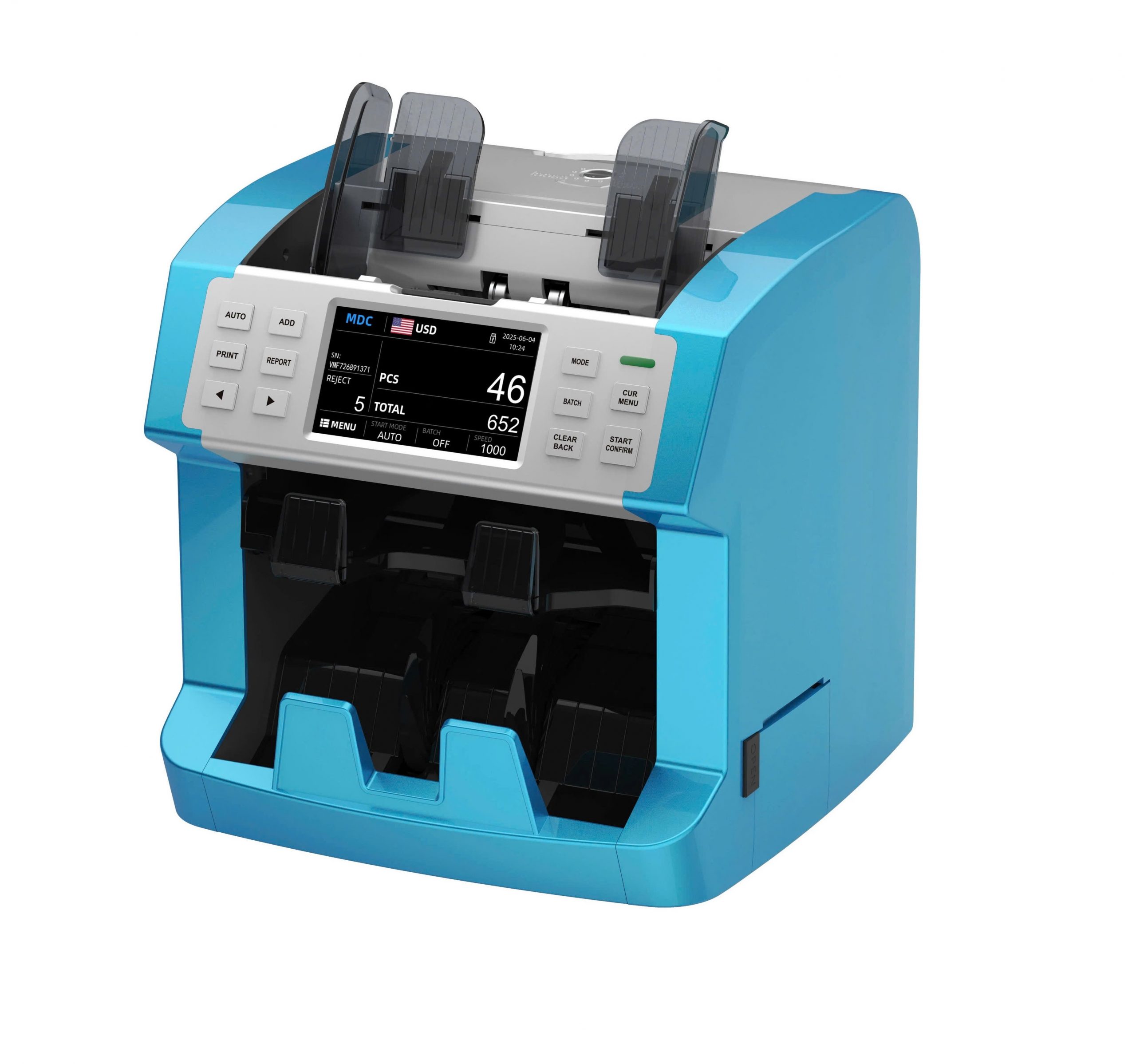 37335-may-dem-tien-1 Máy Đếm Tiền 2 Tầng HOFA HF-S310 (Cộng dồn, Đếm tiền lẫn loại...)