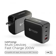 Củ Sạc Mazer GaNPrestige 200W Black (M-GAN200W-BK)