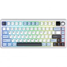 Bàn Phím Cơ Không Dây AULA F75 MAX Xanh + Trắng + Tím Đậm - Reaper Switch (80 phím, 3 mode, Gasket mount, Hotswap, Màn TFT)