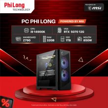 PC Phi Long AI Advanced - i9 14900K / RTX 5070 / RAM 32GB / SSD 1TB - Powered By MSI