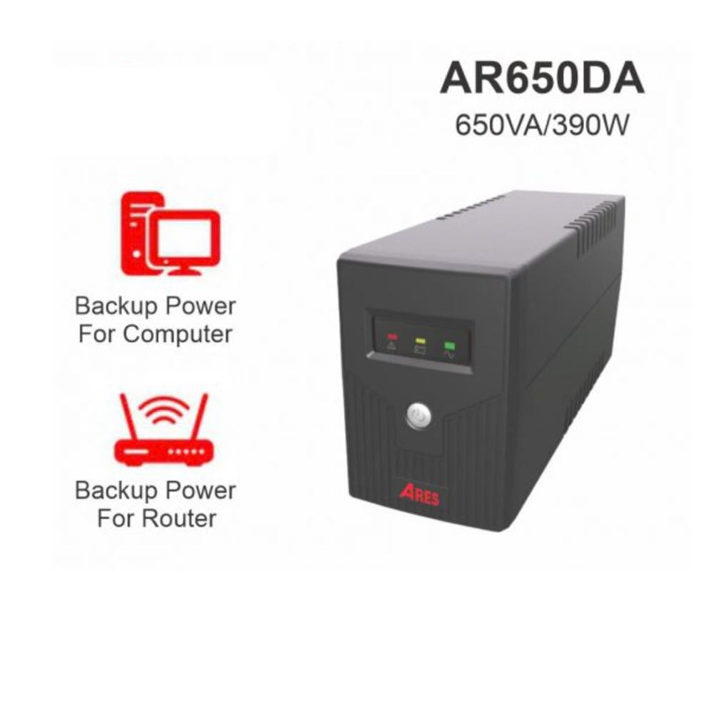 37720-58835_bo_luu_dien_ares_ar650da_1 Bộ Lưu Điện ARES AR650DA (Offline, 650VA, 390W)