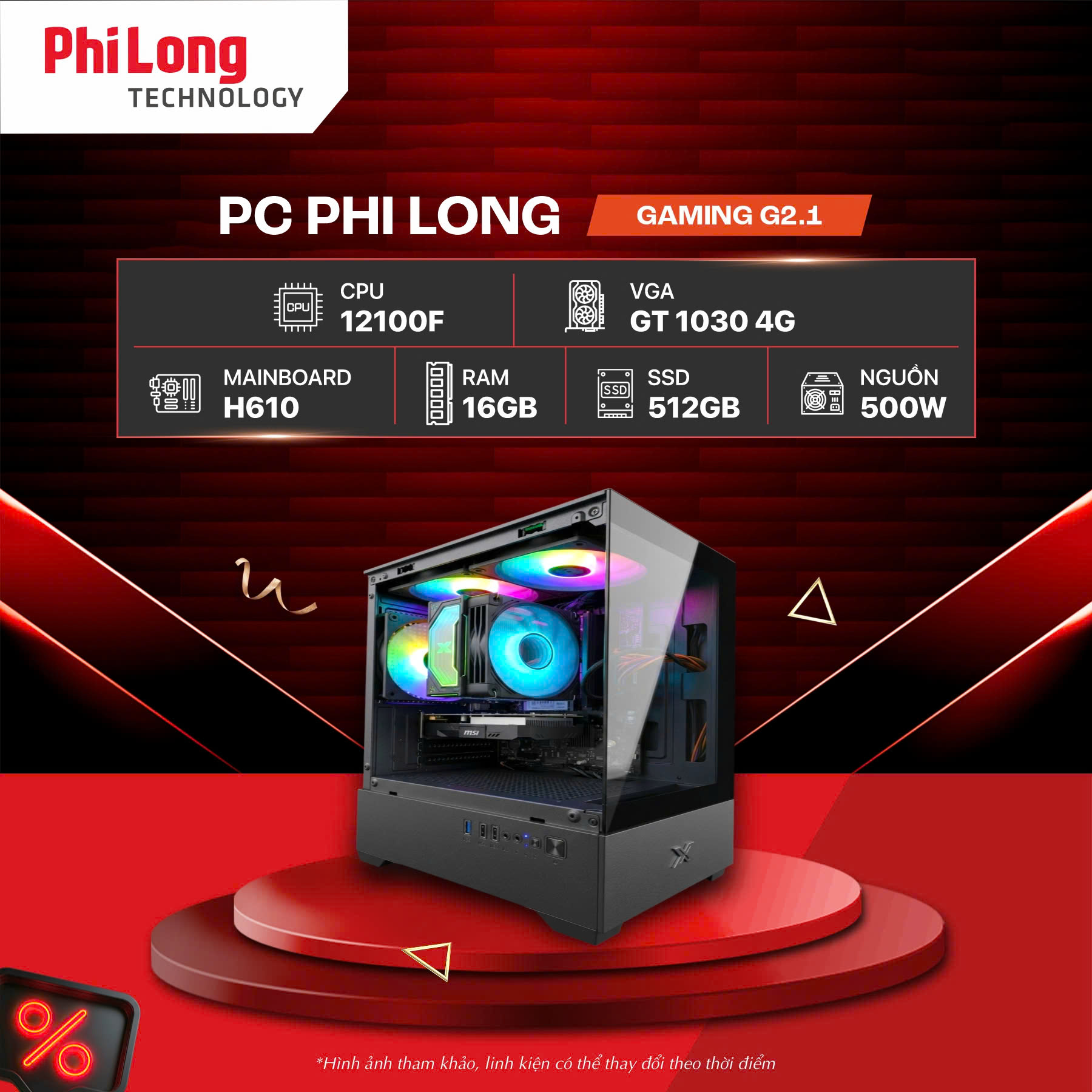 37735-pc-phi-long-gaming-g21-i3-12100f-gt1030-4g PC Phi Long Gaming G2.1 - i3 12100F / GT 1030 4G / RAM 16GB / SSD 512GB