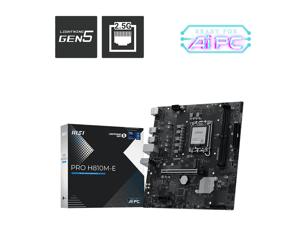 37707-mainboard-msi-pro-h810m-e-philong-1 Mainboard MSI PRO H810M-E (LGA 1851, 2x DDR5, HDMI, Displayport, PCIe 5.0, LAN 2.5G, m-ATX)
