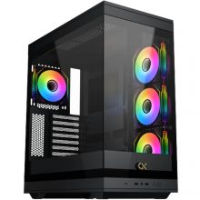 Vỏ Case Xigmatek Alpha META 4F Black (E-ATX, 2 mặt cường lực, Sẵn 4 fan ARGB, Max 7 fan, Rad 360, USB-C)