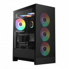 Vỏ Case GAMDIAS AURA GC15 ARGB Black (ATX, Sẵn 4 fan ARGB, Rad 240)