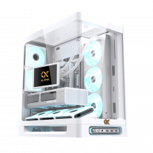 Vỏ Case Xigmatek Alpha Heaven Arctic - EN49880 (E-ATX, 3 mặt cường lực, No Fan, Max 8 Fan, Rad 360, USB-C, Kèm Hub ARGB + Remote)