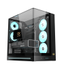 Vỏ Case Xigmatek Alpha Pano II Black - EN48562 (E-ATX, 3 mặt cường lực, No Fan, Max 8 Fan, Rad 360, USB-C, Kèm Hub ARGB + Remote)