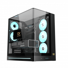 Vỏ Case Xigmatek Alpha Pano II Black - EN48562 (E-ATX, 3 mặt cường lực, No Fan, Max 8 Fan, Rad 360, USB-C, Kèm Hub ARGB + Remote)